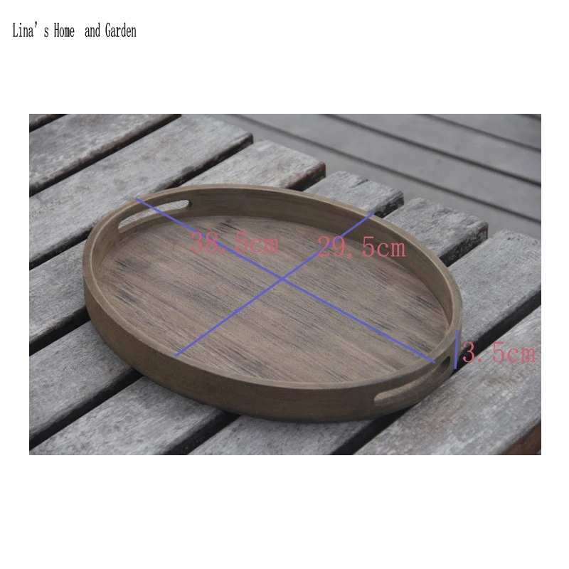 oval handmade french antique wooden tray with cutout handle (2)