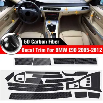 

5D Reflective Carbon Fiber Interior Decal Car Moulding Trim Strip Full Kit Auto Sticker Part For BMW 3 Series E90 2005-2012