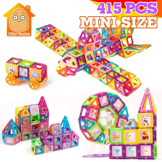 US $77.80 415PCS Mini Magnetic Blocks Magnet Models Building Toy Magnetic Construction Designer Bricks Magnet