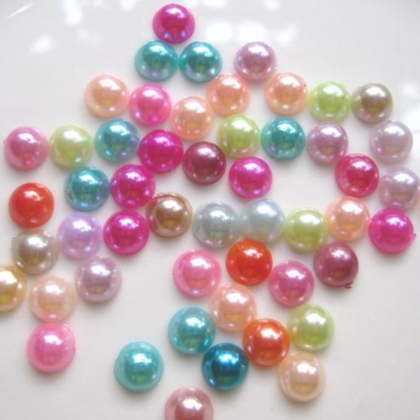 

Beads For Jewelry Making 3mm~10mm Mixed Colors 1000pcs AB Color Simulated Pearl Cabochon Flat Back Semicircle ABS Beads