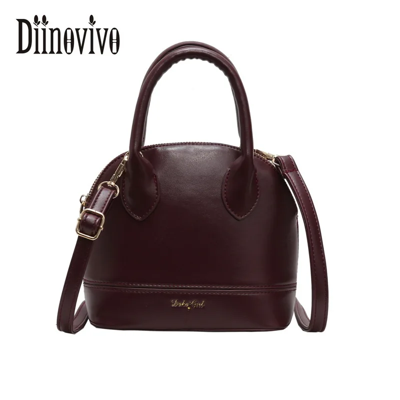 

Diinovivo New Solid Vintage Small Shell Bag PU Ladies Handbag Women Messenger Bags 2019 Shoulder Crossbody Party Bags DNV0938