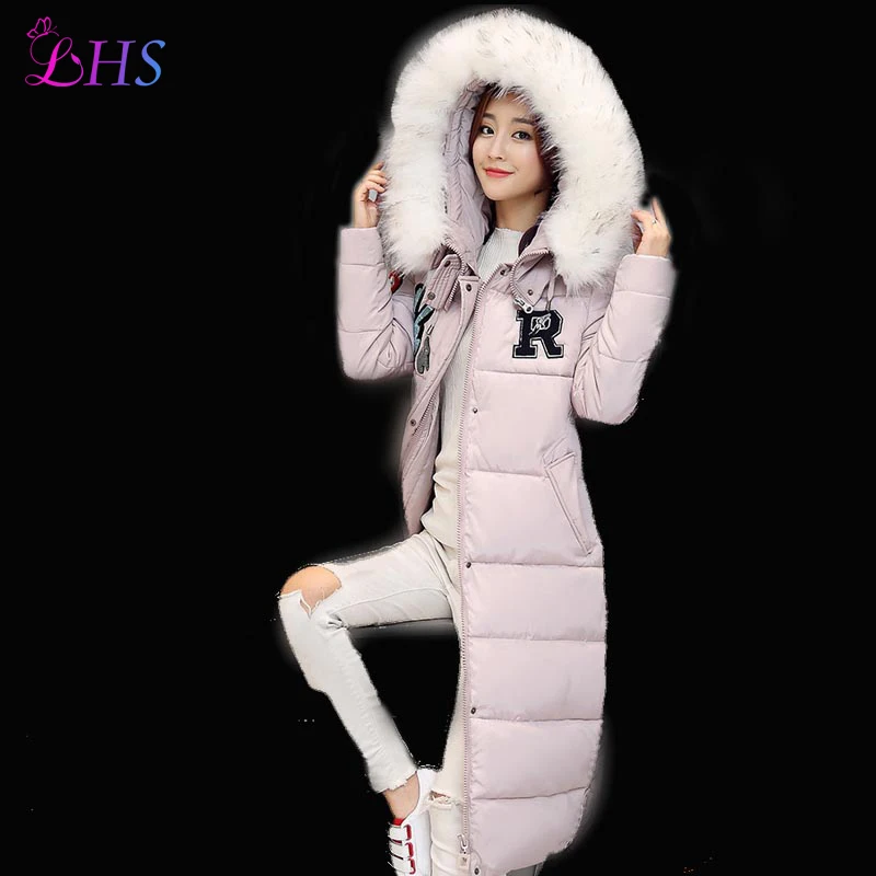 2016 Size M 2XXL Women Winter Jacket Warm Parka Army Green Pink Down Long Coat Thicken