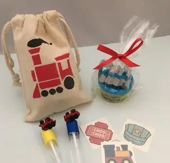 

custom train boy birthday Candy Lollipop toy packets baby shower goodie favor muslim bags baptism wedding Hangover jewelry Kit