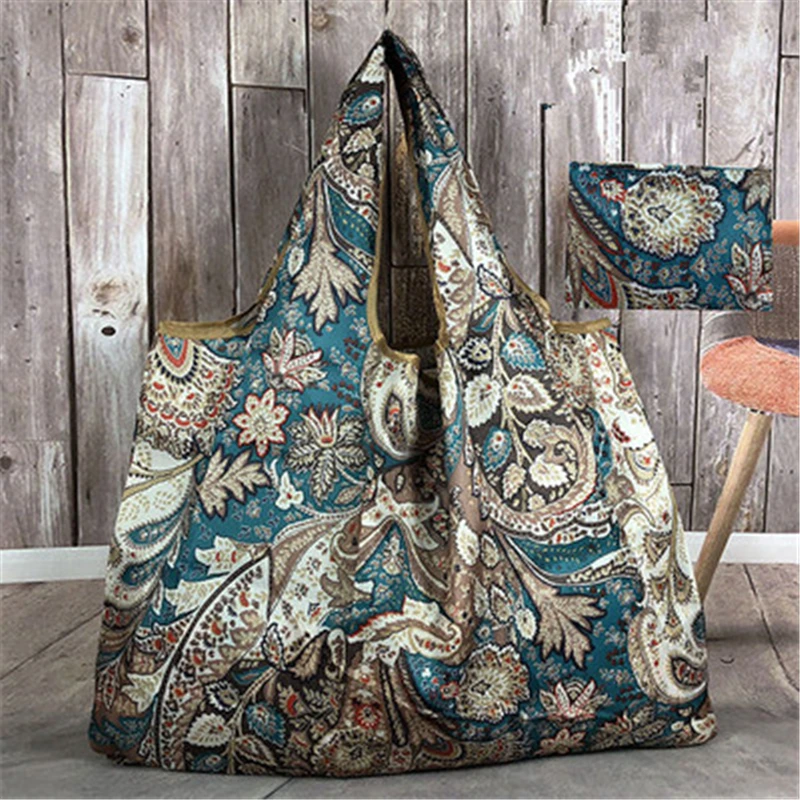 Плотная нейлоновая большая сумка в волшебном стиле, эко многоразовая полиэфирная переносная сумка через плечо, мультяшная складная сумка для покупок
