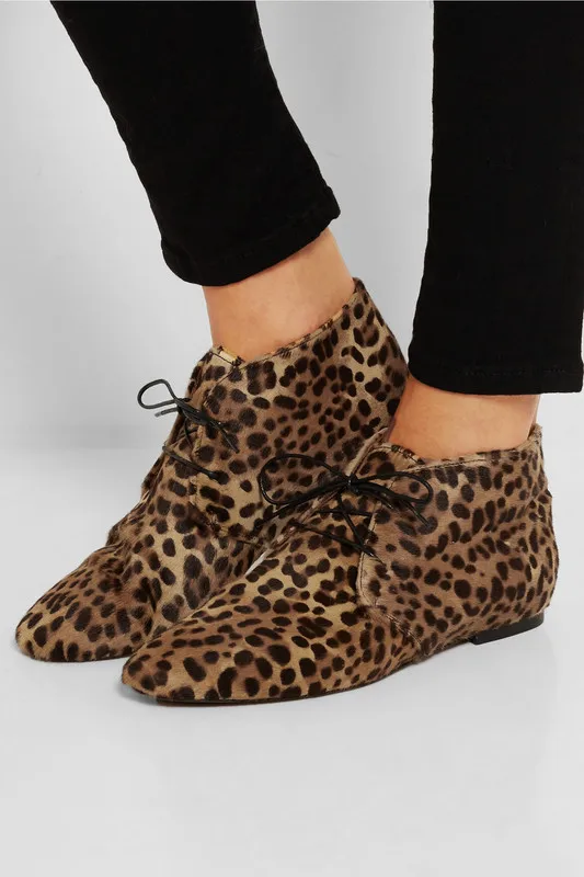 2017 Fashion Spring Leopard Woman Dress Platform Shoes Handmade Cross tied Sapatos Femininos 