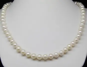 

wholesale Fine AAA+ 6-7mm White Akoya pearl necklaces 16"=40CM
