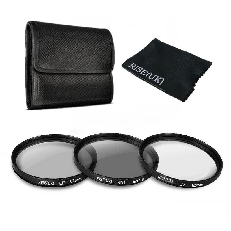 

62mm UV CPL Circular Polarizing ND4 Neutral Density Filter Kit For Sigma Tamron For Nikon Canon