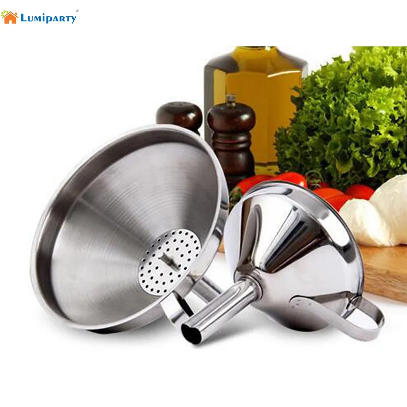 LumiParty 1pc New Durable Stainless Steel Funnel Hopper 12.5*14cm