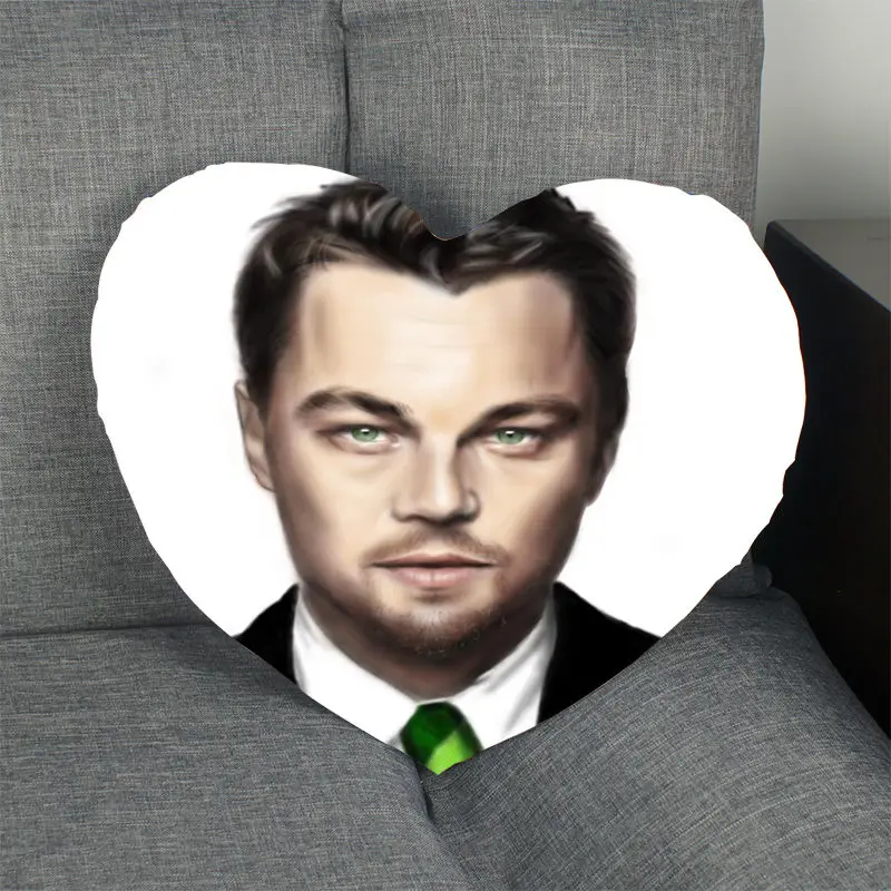 Наволочка Leonardo DiCaprio в форме сердца, атласная тканевая подушка, чехол для дома, спальни, свадебное украшение, наволочки - Color: 4