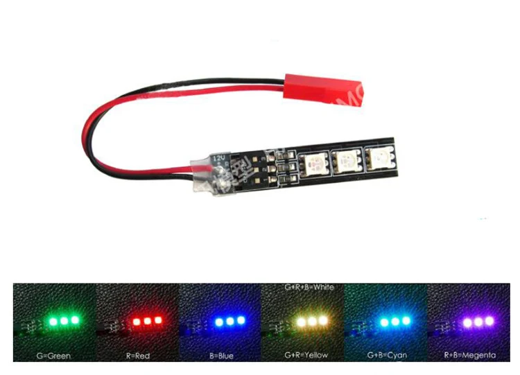 1 шт. RGB5050 LED 12 в 3S Lipo батарея 7 цветов доска световая полоса навигация для RC FPV
