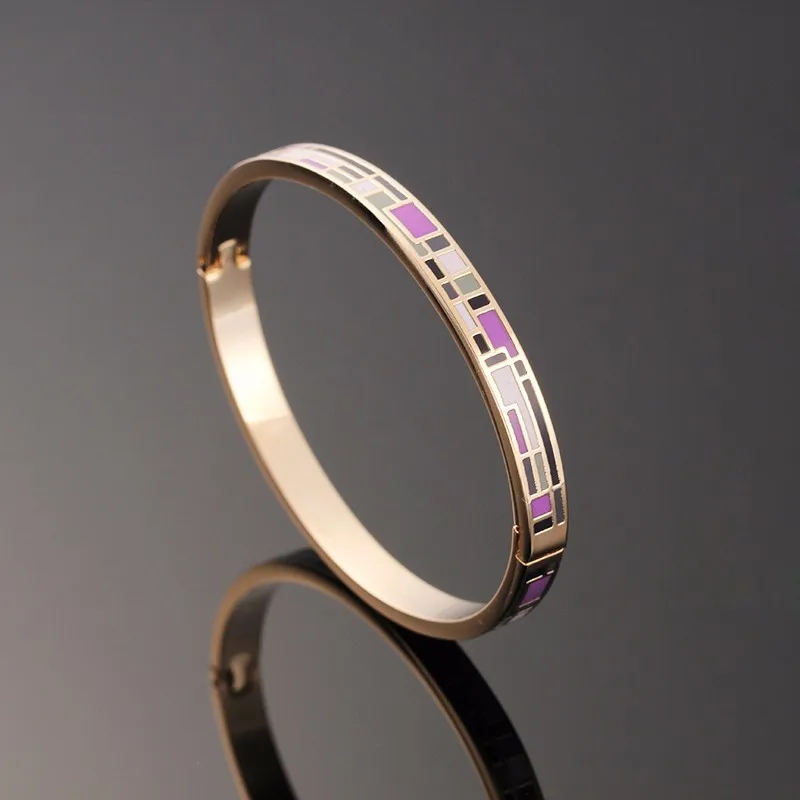 Женский браслет R & X из нержавеющей стали 6 мм|steel bangle|enamel banglestainless steel bangle |