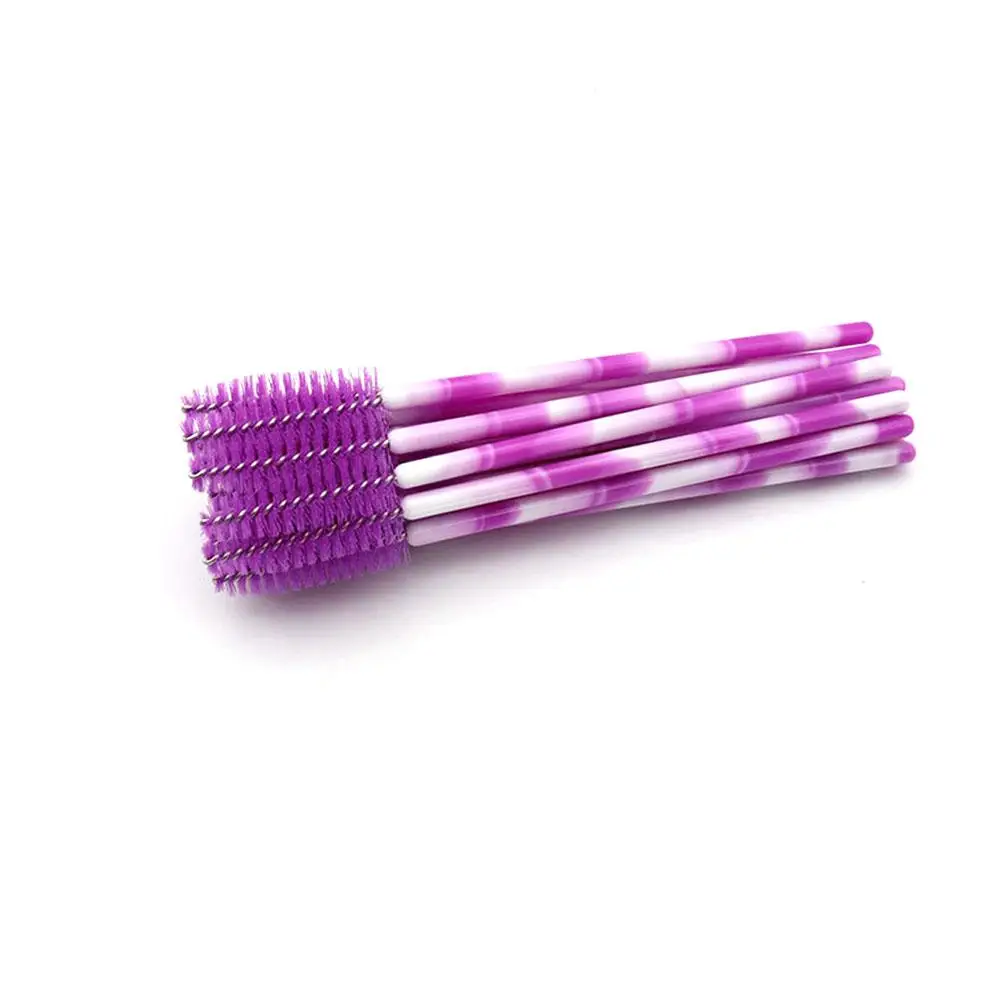 50 шт одноразовые ресницы щетка расческа тушь для ресниц палочки наращивание ресниц индивидуальный аппликатор щеточки принадлежности для макияжа Набор - Handle Color: Purple Red