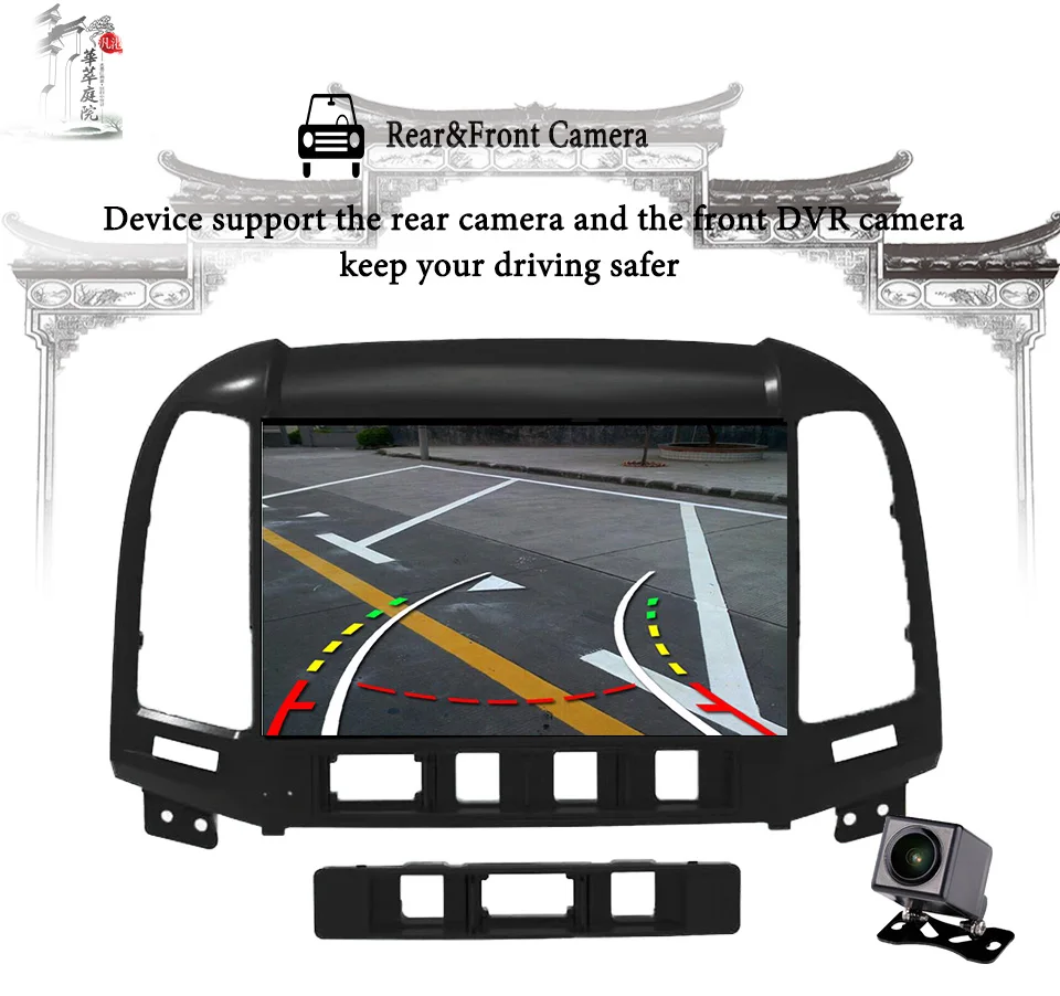 Perfect GPS Navigation System Android 9.1 Car DVD For Hyundai Santa Fe 3/4holes 2006-2012 Car Radio RDS 4G WIFI Map swc Bluetooth Screen 1