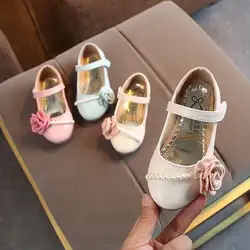 JBaby/Обувь для девочек с жемчугом и цветком, нескользящая обувь на плоской подошве, обувь Мэри Джейн, повседневные сандалии, кроссовки для