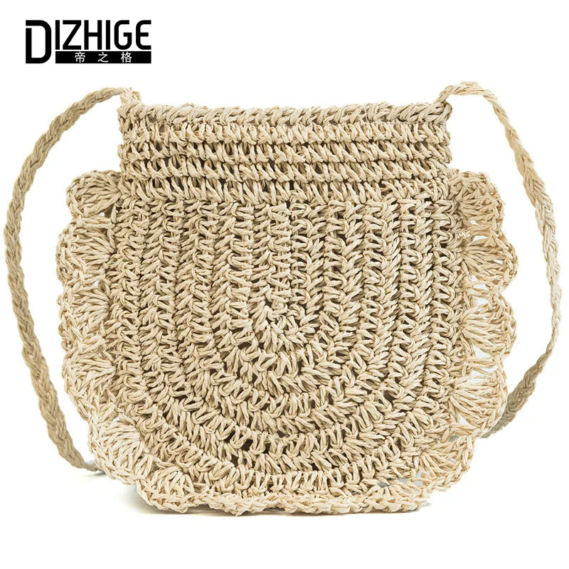 

DIZHIGE Brand Fashion Straw Women Bag High Quality Crossbody Bags For Women Solid Zipper Shoulder Female Messenger Phone Bag New