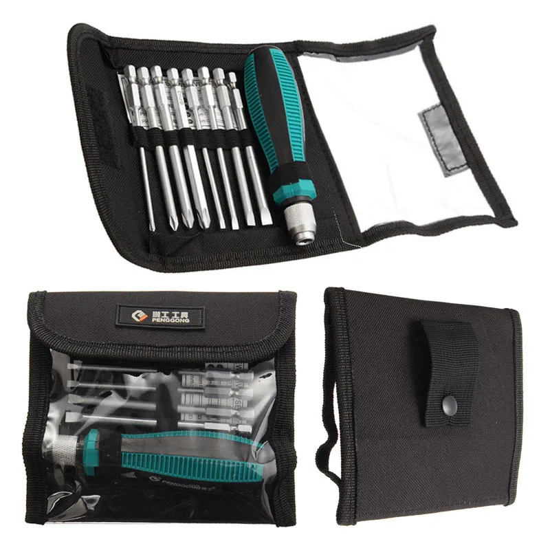 

JM 9pcs/set Precision Repair Tools Strong Magnetic Multi-Bit Screwdriver Set NO.8108 9 IN 1 Screwdrivers Kit Bag