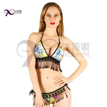 

2018 New Arrival Brazilian Women Sexy Tassel Bikini Set Push-Up Padded Swimwear Swimsuit Traingle Solid Bathing Beachwear S M L