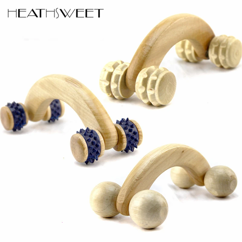 Healthsweet Mini 4 колеса деревянный роликовый массаж Релаксация организма руки ноги