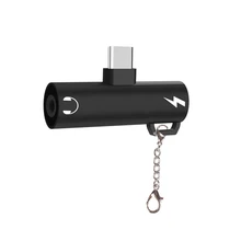 Тип C для аудио и Тип C зарядки 2 в 1 Аудио зарядки сплиттер адаптер с брелок для сотовых телефонов с портом типа C