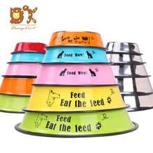 Pet Tableware Stainless Steel Dog Bowl Senior Pet Bowl Teddy Golden Retriever Dog Bowl Size Spot Wholesale Universal Cat Small stainless steel dog bowl silver size l 1000ml
