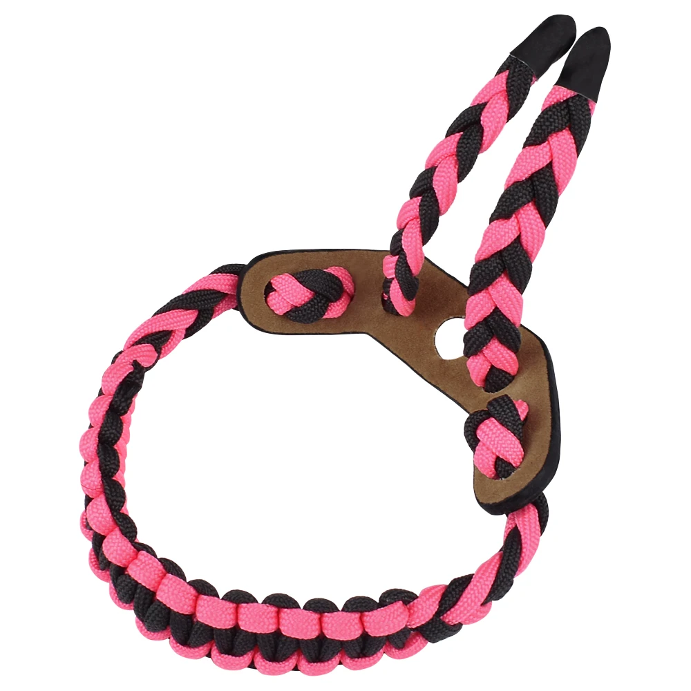 1Pc Black Pink Archery Bow Wrist Sling for Compound Bow Adjustable Weave Braided Cord Rope Hunting Free Shipping