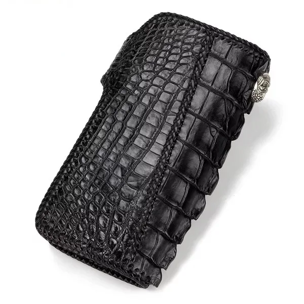 Handtasche Echtem Halter Stil Mann Pre 100 Tasche Kupplung Brieftasche Karte Münze Schwarz Exotische order Große Männer blau Haut Lange Alligator Leder Krokodil SxnUdC