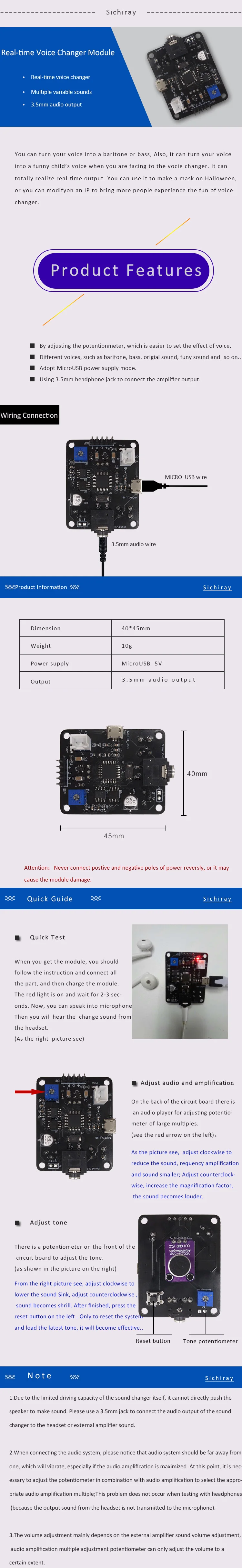 Модуль датчика смены голоса в режиме реального времени изменение голоса Micro USB 5V различные звуковые эффекты разработка датчика