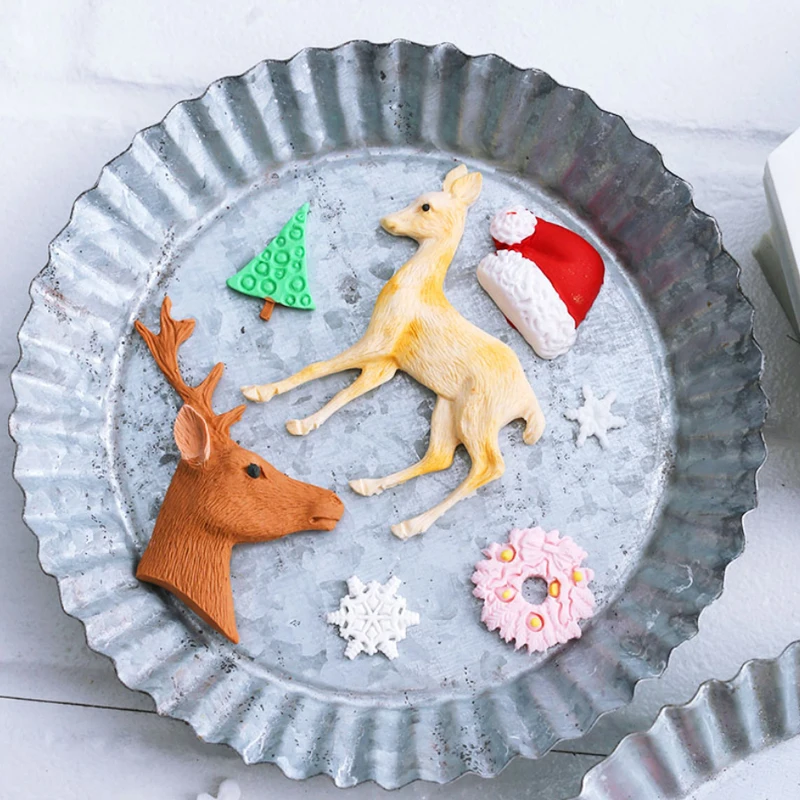 Рождественская серия силиконовых форм помадка форма для украшения торта инструмент для шоколада, форма для мастики, сахарного ремесла, кухонные гаджеты