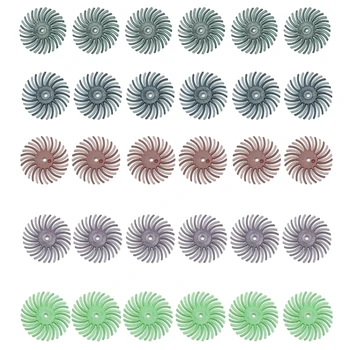 

30pc 1inch Radial Bristle Disc Brush 5 Grits + 5 Mandrel Rotary Adapter
