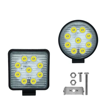 

10PCS DHL FREE SHIPPING 4" 27W Round Square LED Work Light Bar CE RoHs LED Work Lamp FLOOD Beam for Offroad Tractor ATV SUV CAR