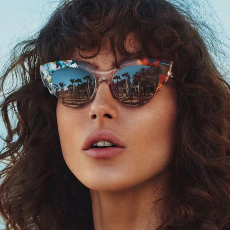 

2016 New Fashion Camouflage Jungle Style Sunglasses Half Frame Cat Eye Brand Design Sun Glasses Oculos De Sol Feminino FF0178