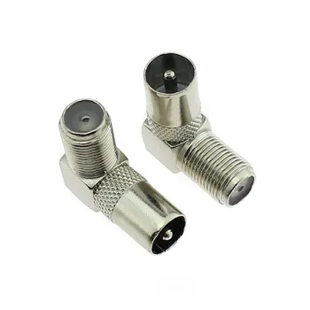 

10pcs F Female Turn 9.5 TV Male Adapter,Inch Plug RF Male To F Female Connector Thread Curved