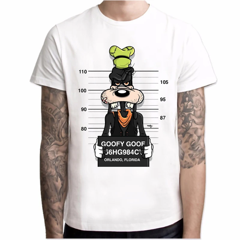 Новые футболки с принтом Микки Мауса, футболки для мужчин, топы в стиле хип-хоп, Повседневная забавная футболка с рисунком собаки, homme, удобная хлопковая футболка - Цвет: Picture-1