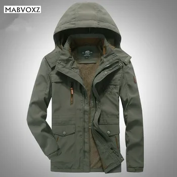 

Plus Size 6XL Mens Hooded Jackets Brand AFSJEEP Loose Quick Drying Net inside New 2018 For Spring Autumn Military Windbreaker