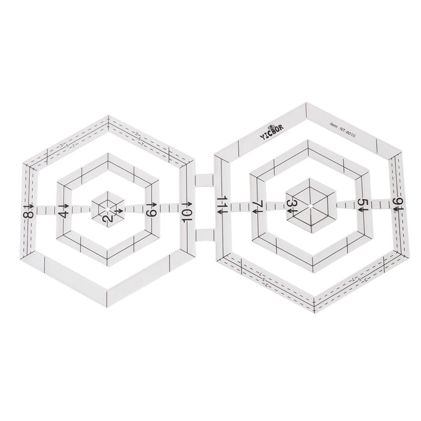 

DIY Tools Sewing Parts Ruler Patchwork Rules Quilting Rules Double Hexagon Ruler Twin Ruler NT-6010