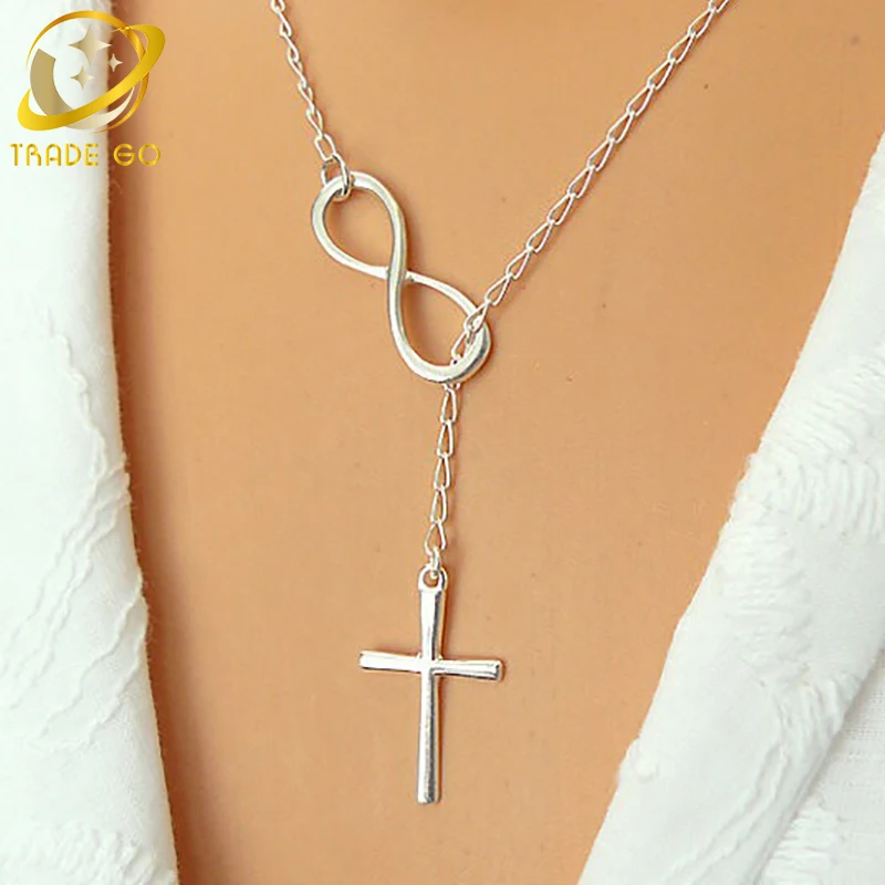 

infinity cross pendant neklace women choker statement necklace fashion jewelry steampunk collier bijoux gargantilla silver color