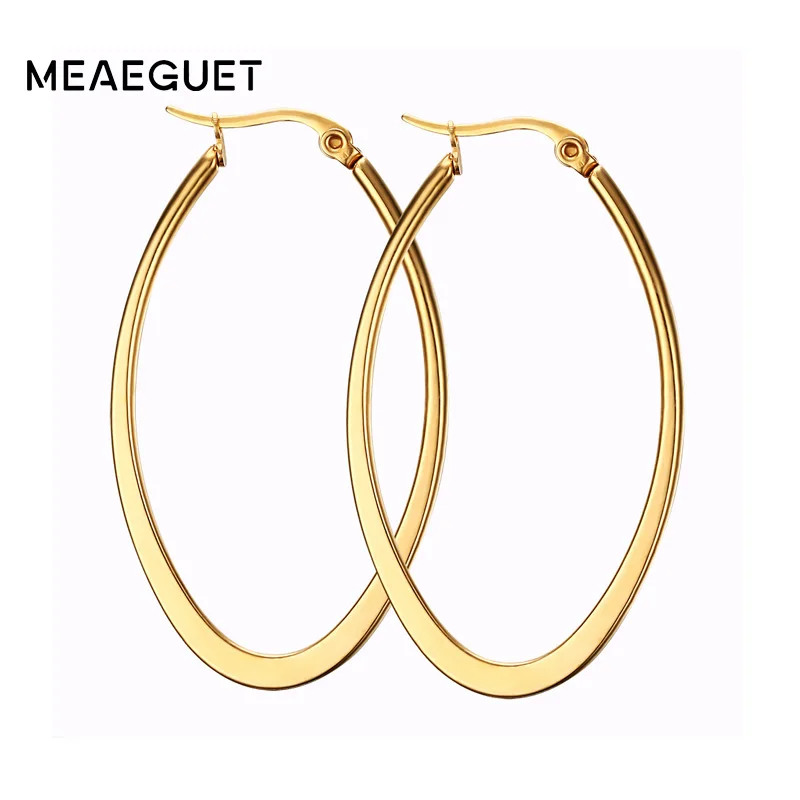 

Large Hoop Earrings Women Hyperbole Jewelry Gold Silver Black Metal Not Allergic