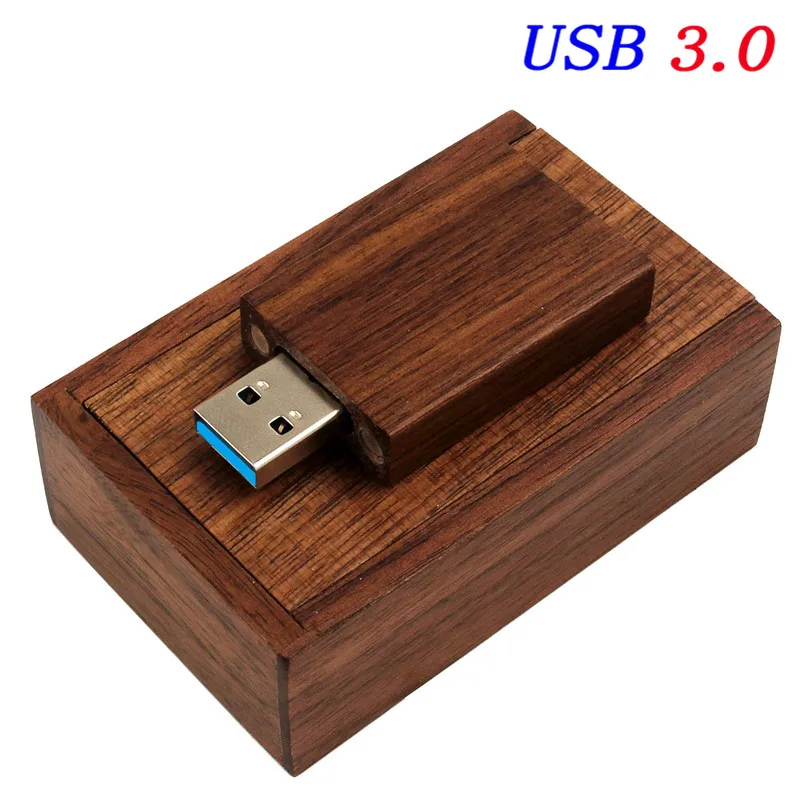 SHANDIAN USB 3,0 деревянный usb+ деревянная коробка usb флэш-накопитель 4 ГБ 8 ГБ 16 ГБ 32 ГБ 64 ГБ свадебная фотография подарок(10 шт. бесплатный логотип - Цвет: Walnut wood