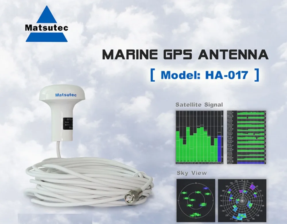 Matsutec 1 шт. gps антенна HA-017 морской gps антенна с 10 м кабель tnc-коннектор