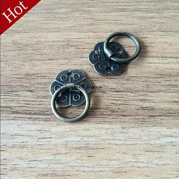 

New 10pcs Antique Cabinet Drawer Knobs Bronze Cabinet Handle Furniture Knobs Euro-Style Vintage Pulls Round Ring Handle