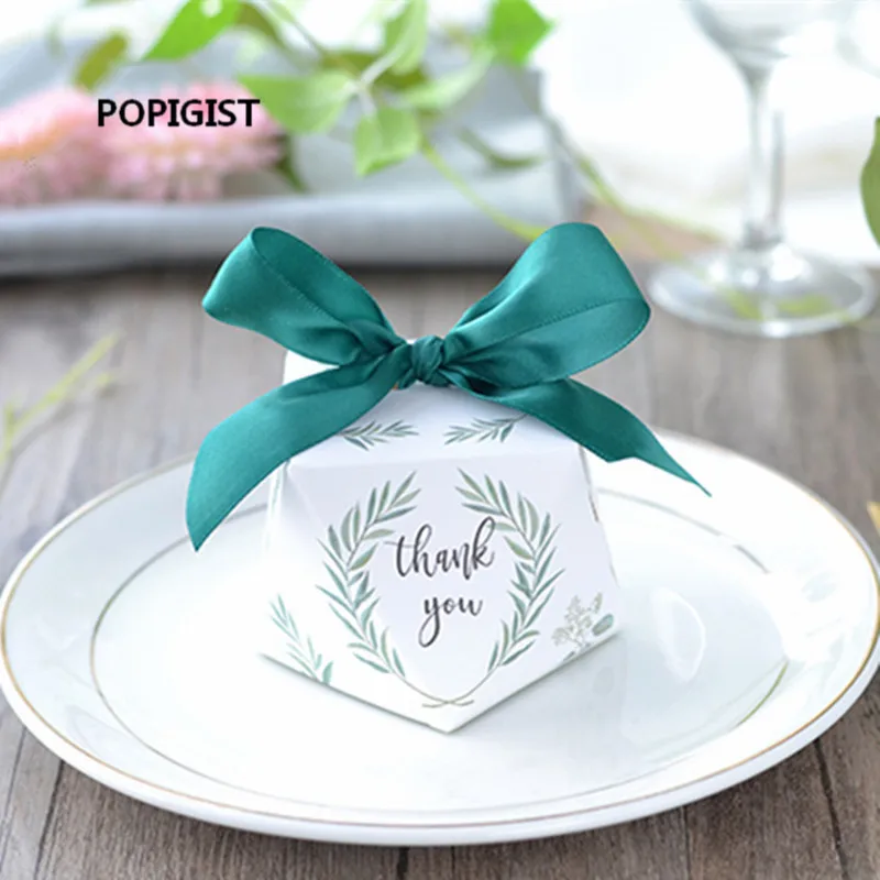 Шоколадная коробка в виде зеленых листьев с бриллиантами|box party|box weddingbox wedding favor |