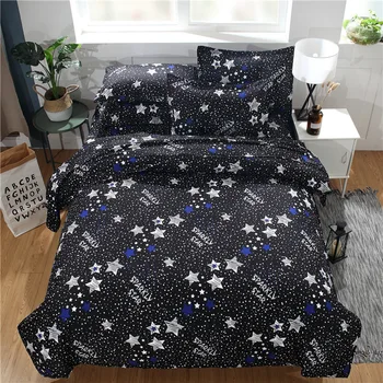 

Blue Stars Sky Starry Galaxy Pattern Duvet Cover 3/4 pcs Bedding Set Adult Kids Bed Linen Single Queen King Size 160x210 200x230