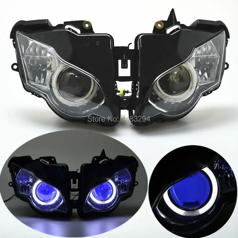 Модифицированный Белый Halo Eyes Blue Demon Собранный HID проектор конверсионная фара