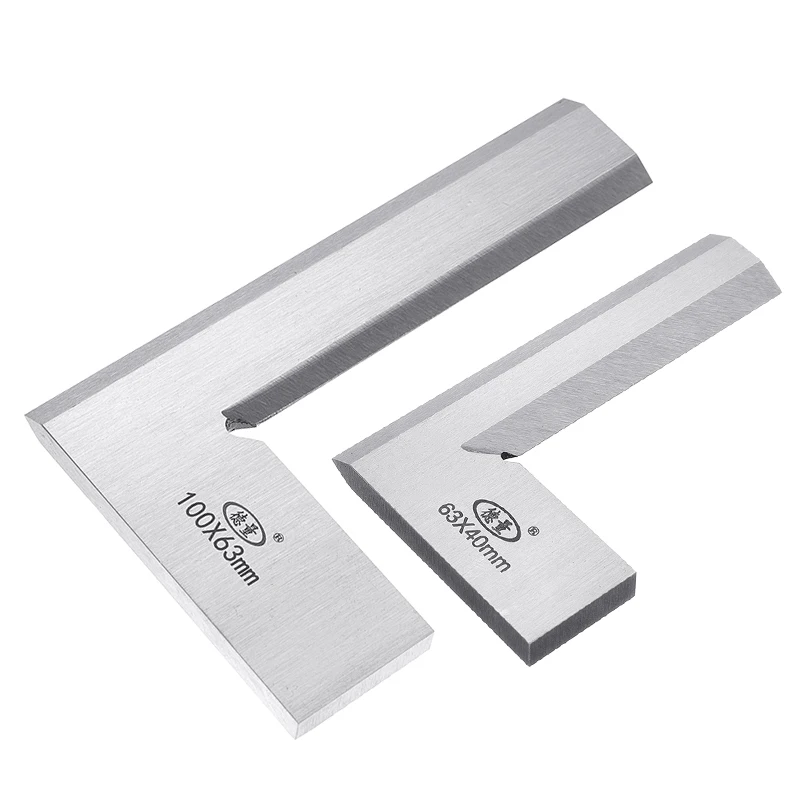 

63x40mm / 100x63mm Machinist Square Ruler 90 Degree Right Angle Rulers Engineer Measurement Ground Steel Hardened Angle Rulers
