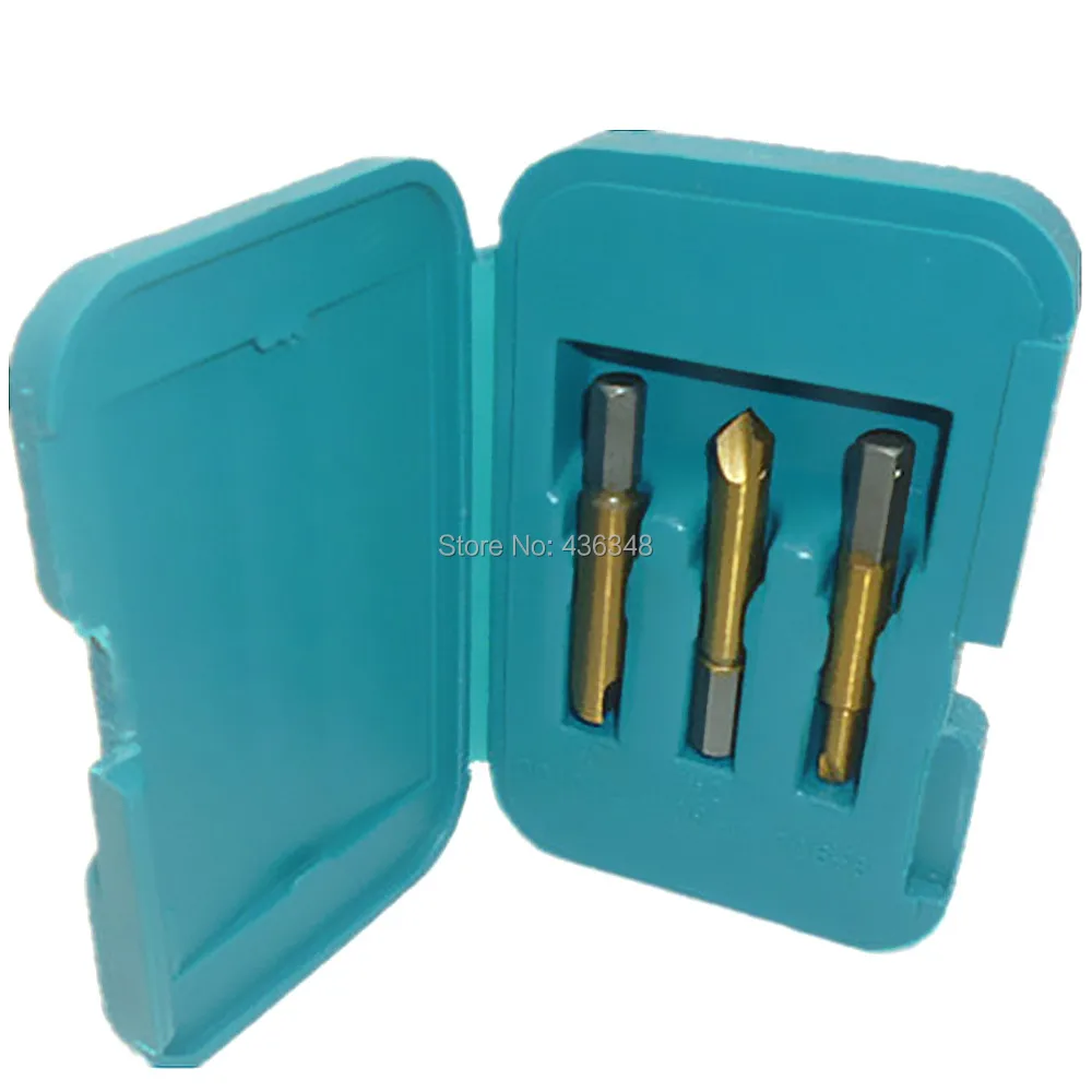 3pc Hss Screw Extractor Easy Out Remove Broken Bolts Titanium Coated
