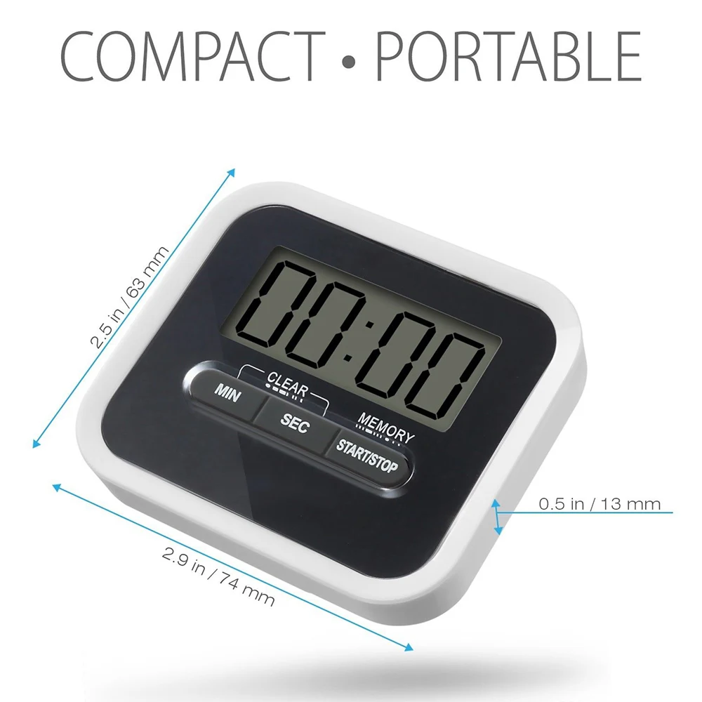 

Digital Timer Solar Power Magnetic Portable Loud Alarm For Kitchen Cooking Baking LBShipping