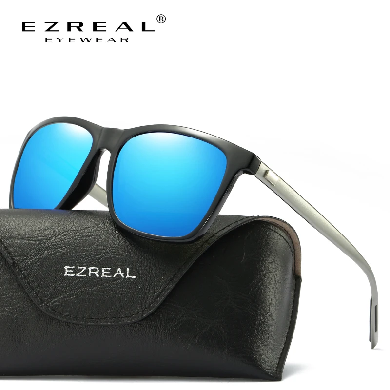 

EZREAL Brand Classic Polarized Sunglasses Men Driving Square Black Frame Eyewear Male Sun Glasses For Men Wome Oculos Gafas A387