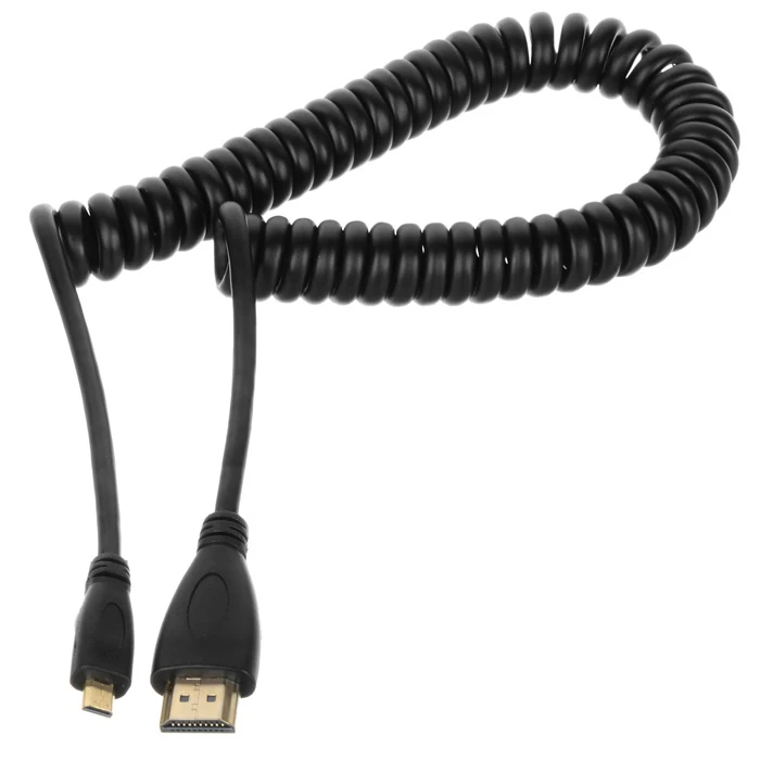 Гибкий кабель Micro Mini HDMI 90 пружин Поддержка Ethernet 3D 4K Аудио возврат для DSLR HDTV XBox