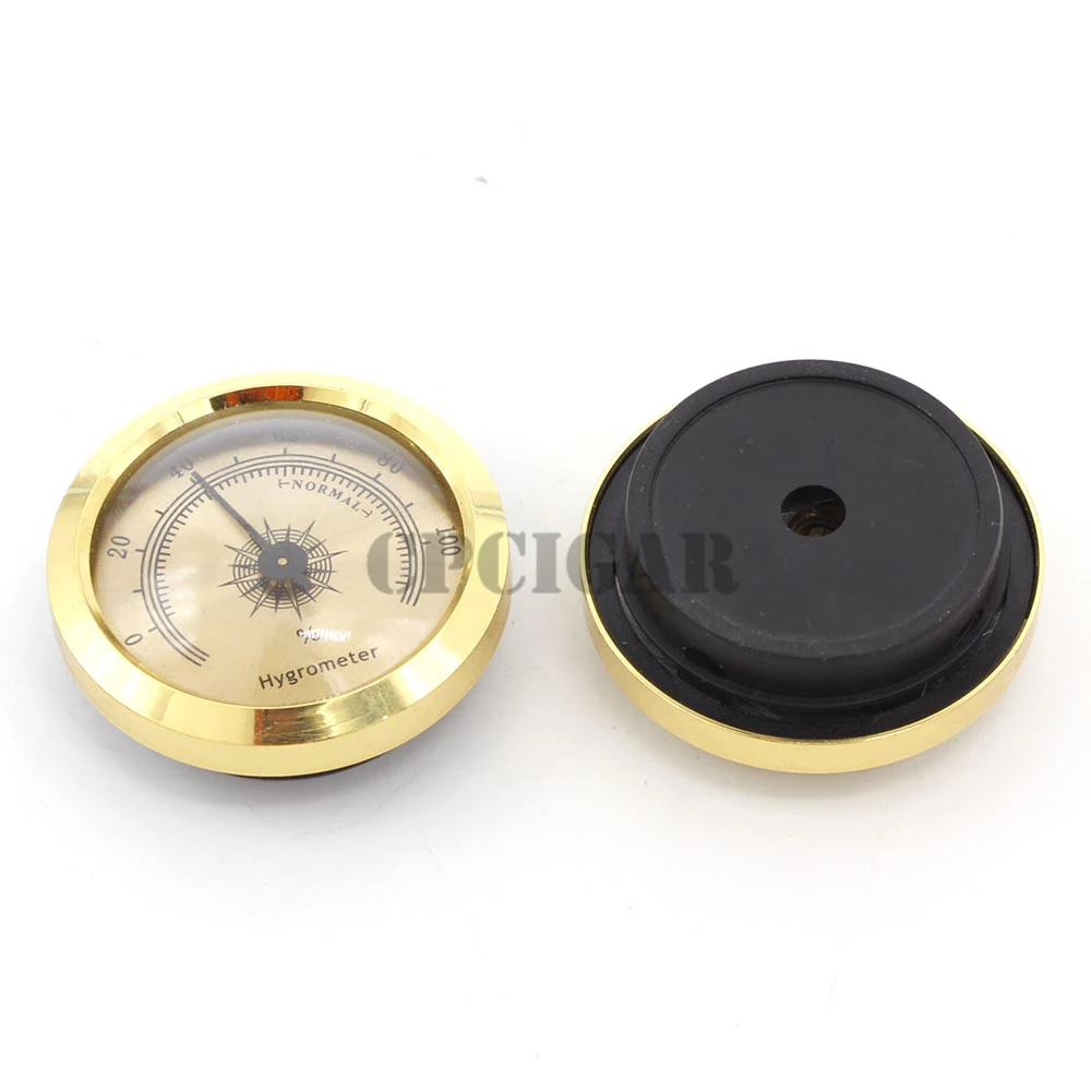 GALINER Accurate Round Gold Hygrometer Delicate Cigar Hygrometer