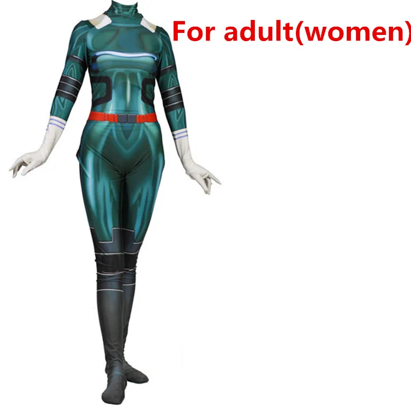 Аниме Мой герой Academy Косплей Midoriya Izuko Deku костюмы парик мужчины женщины zentai боди костюм костюмы на Хэллоуин для детей и взрослых - Цвет: For adult (women)